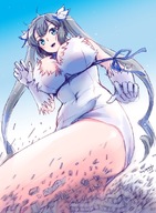 drawing giantess color destruction rampage torajimaneko point_of_view from_below