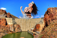 giantess collage destruction water story wonderslug sky dam cliff abigail_ratchford tiny-little-lisa cooling_off
