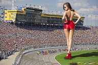 giantess collage story wonderslug vehicle_crush spectators race_track tiny-little-lisa deathrace alyssa_arce day_2