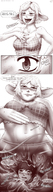 breasts drawing giantess vore blushing comic monochrome tongue saliva smiling short_hair belly looking_down open_mouth dripping voluptuous mouse_boy licking_lips mouse_girl burp dialogue panels stomach_view internal_view no_background mouse_ears dangnoms shaded maggie stomach_noises