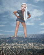giantess collage city mega wonderslug legs mountains hollywood sky looking_at_viewer jenni_czech tiny-little-lisa