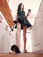crush feet blood sandals legs kitchen strawberry unaware shrunken_woman under_foot point_of_view imminent_crush sorenzer0 digital_render unseen