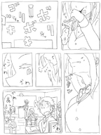 drawing vore comic monochrome blood biting hard_vore school bulge uniform cruel swallowed tears unwilling classroom tired throat_bulge multiple_prey nekomata multiple_pages