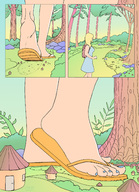 drawing giantess crush comic color destruction sandals town walking unaware forest multiple_victims leper