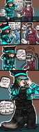 drawing micro feet comic black_hair color blue_eyes shoes domination socks boots entrapment female_domination boot dirty x-ray smelly stinky stripes beanie mspaintgts highlights cat_hat stink_lines