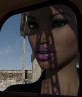 giantess clothed smiling outdoors earrings digital_render eyeshadow