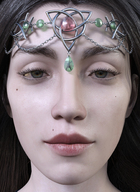 long_hair brunette shrunken_man trapped jewelry digital_render circlet