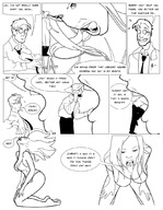 breasts drawing giantess feet vore comic monochrome tongue mouth lineart nervous licking_lips dentist