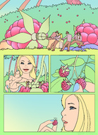 drawing blonde comic color unaware shrunken_people leper imminent_vore raspberries