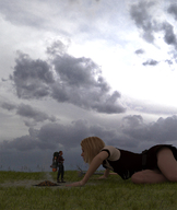 giantess blonde clothed dress runswithferrets camping digital_render blonnde