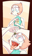 drawing vore tongue saliva short_hair open_mouth imminent_vore held_over_mouth jj-psychotic pearl steven_universe peridot cartoon_network