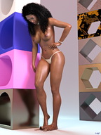 breasts nude feet barefoot domination thong foot_crush legs shrunken_man looking_down mr_luigi pinned under_foot floor looking_at_victim digital_render