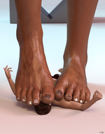 crush feet toes barefoot domination foot_crush shrunken_man mr_luigi pinned under_foot pedicure digital_render