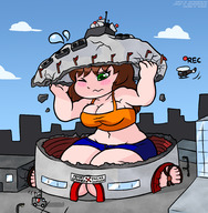 drawing growth giantess color destruction toes cleavage outgrowing_building sandals voluptuous joethevenezuelan mathiasenblade lewdssonk
