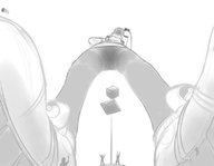drawing giantess pokemon monochrome sneakers point_of_view from_below pokemon_go
