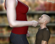 gentle clothed jeans amazon standing sweater spawngts touching top digital_render bald