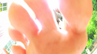 upskirt clothed toes barefoot domination smiling foot_crush looking_down point_of_view