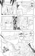 drawing giantess mega comic monochrome tongue train bite open_mouth cruel screaming between_fingers acid uru