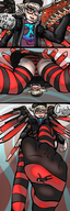 drawing micro panties feet wings upskirt comic color shoes low_angle smiling foot_crush teasing striped_stockings thigh_highs converse smothering dropped striped_panties striped_socks mspaintgts