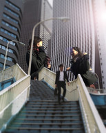 giantess collage city black_hair long_hair smiling asian walking laughing giantesses outdoors airraid