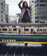 giantess collage long_hair toes buildings train asian sandals strolling airraid