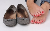 collage feet toes barefoot in_shoe shrunken_man pedicure red_nails msku