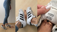 collage nude shoes worship shrunken_man trapped sneakers between_feet nike_thea