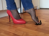 collage feet toes high_heels domination shrunken_man pinned under_foot floor nyloned_feet marklovefeet