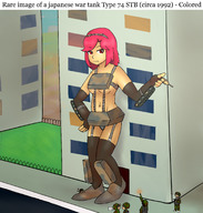 drawing giantess color buildings red_eyes pink_hair soldiers lucy_miwayura