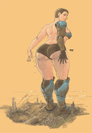 drawing giantess mega color butt destruction butt_crush looking_back berggie butt_print