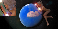 bikini giantess earth tongue planet barefoot ponytail explosion digital_render cosmic_giantess awings