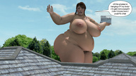 growth giantess nude handheld buildings huge_breasts brunette outgrowing_building bbw forest digital_render butre3004