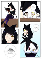 drawing black_hair color long_hair butt_crush yellow_eyes story unaware shrunken_woman sat_on looking_back rwby