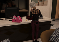 white_hair shrunken_man indoors runswithferrets looking_at_tiny digital_render