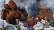 giantess feet mega barefoot clouds houses imminent_crush digital_render gtsx3d