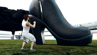 giantess high_heels foot_crush shorts boot digital_render fater startled