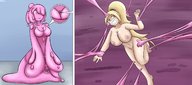 drawing micro blonde long_hair huge_breasts ponytail unaware shrunken_woman slime_girl dinobirdofdoom shantae_half-genie_hero