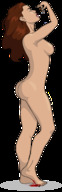 breasts drawing nude vore color tongue mouth barefoot blood foot_crush shrunken_man cruel dangle under_foot between_fingers looking_at_tiny goddesshela