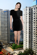 giantess collage city buildings wonderslug dress legs skyscraper looking_at_viewer gemma_arterton