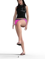 feet sandals foot_crush legs shrunken_man cruel raised_foot looking_at_victim imminent_crush digital_render red-neptune