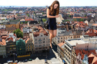 giantess collage buildings brunette wonderslug walking looking_down streets aerial_view alycia_debnam_carey