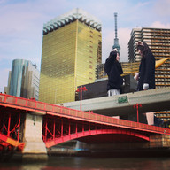 giantess collage city buildings smiling asian giantesses student airraid