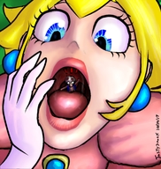 drawing giantess vore blonde color tongue blue_eyes princess_peach toad nintendo open_mouth tastysnack