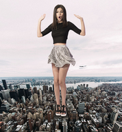collage city mega skirt shoes brunette legs jets skyscraper looking_at_viewer victoria_justice redcoffee1