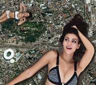 breasts giantess collage landscape city mega buildings lying_down giantesses aerial_view victoria_justice redcoffee1