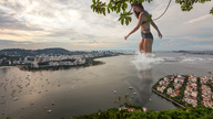 giantess collage city mega long_hair swimsuit ocean buildings brunette wonderslug walking looking_down boats rio_de_janeiro melissa_benoist