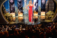giantess collage long_hair wonderslug dress indoors waving crowds clapping