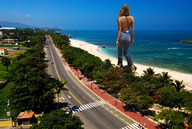 giantess collage beach barefoot ocean wonderslug walking back road elsa_hosk blue_jeans