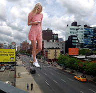 giantess collage city blonde buildings wonderslug streets vehicles sneakers clouds sky pedestrians vehicle_crush elsa_hosk