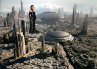 breasts giantess collage giga city mega destruction clothed buildings brunette gloves dress coruscant natalie_portman star_wars skyscraper outdoors tiara long_sleeves circlet padme_amidala padme senator senate_building